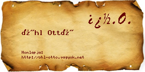 Öhl Ottó névjegykártya